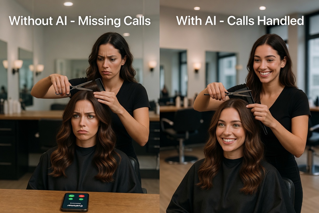 Without AI — Missing Calls vs With AI — Calls Handled