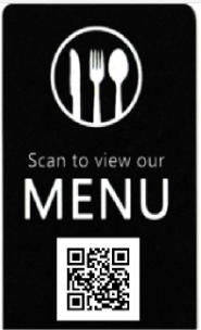 Repliant Arc Target Tap Menu Card — scan side, QR code to view the menu